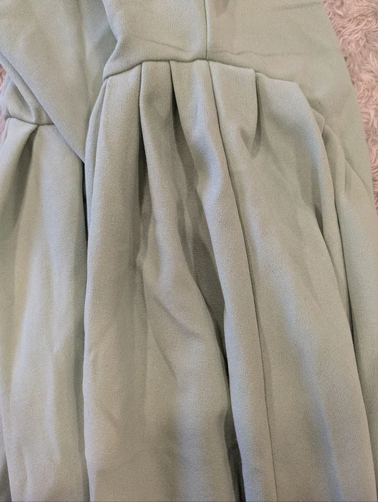 Woven Square Neck Solid Midi Dress In Moss Green From Cider Sz 1XL - Picture 9 of 16